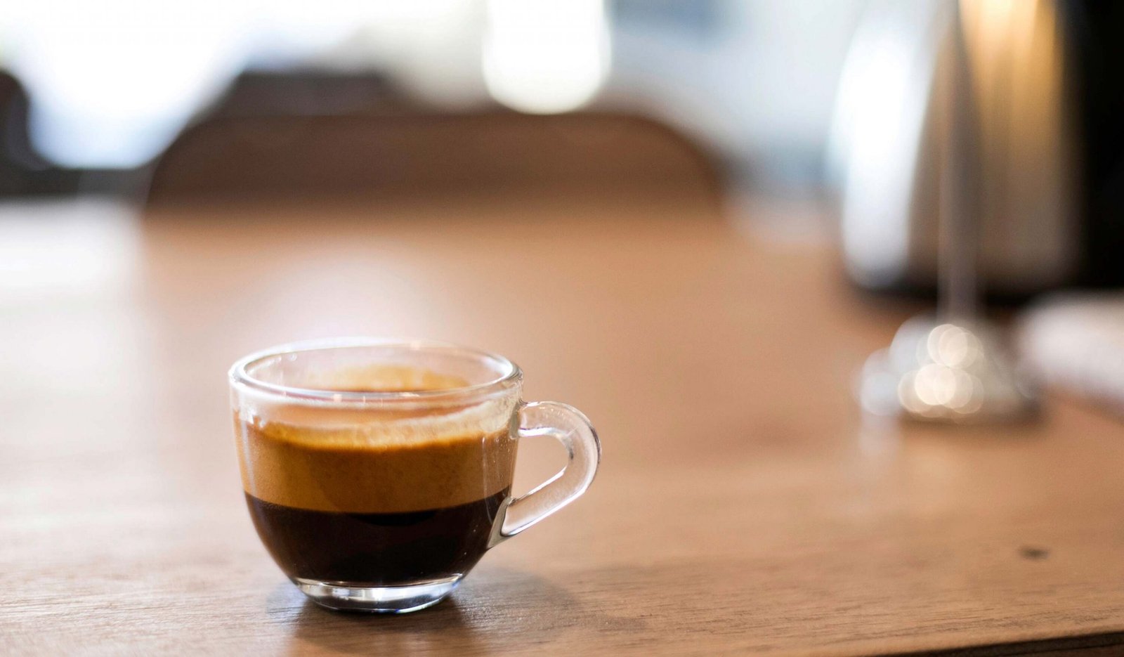 Espresso in a glass cup